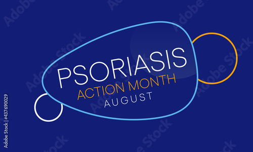Psoriasis awareness month is observed every year in August, it is a skin condition that causes red, flaky, crusty patches of skin covered with silvery scales. Vector illustration