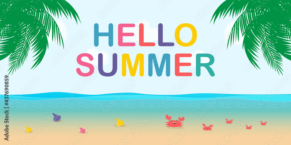 Premium Vector  Summer time text banner template