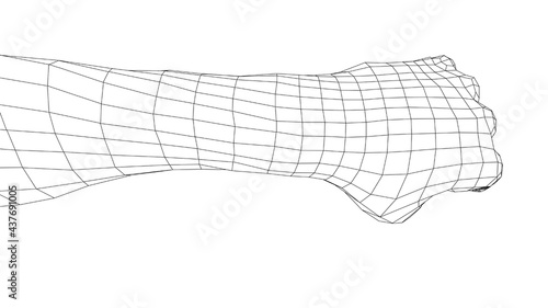 Male clenched his fist. Vector