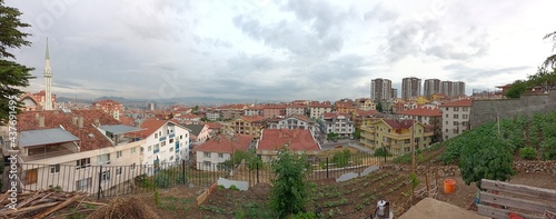 panorama of the town with clouds best quality photo