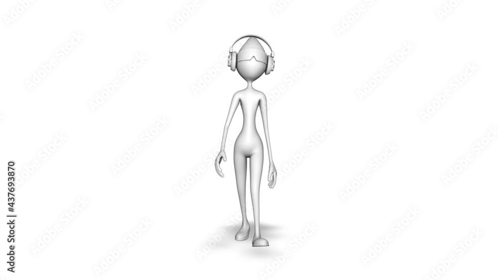 3d Character Cartoon Man Walk Loop on White Background 3d Character Cartoon Man Walk Loop on White Background
