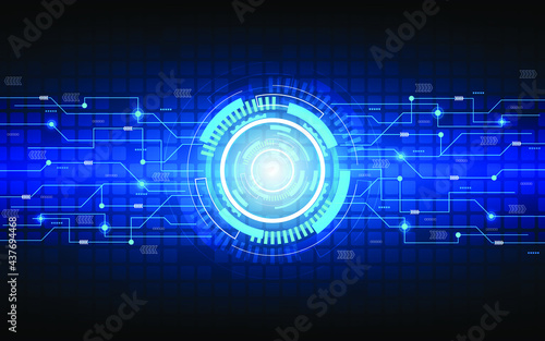 Abstract technology background Hi-tech communication concept on blue background. Modern technology vector illustration