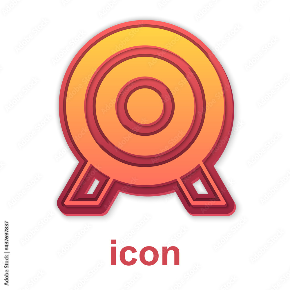 Gold Target financial goal concept icon isolated on white background. Symbolic goals achievement, success. Vector Gold Target financial goal concept icon isolated on white background. Symbolic goals achievement, success. Vector