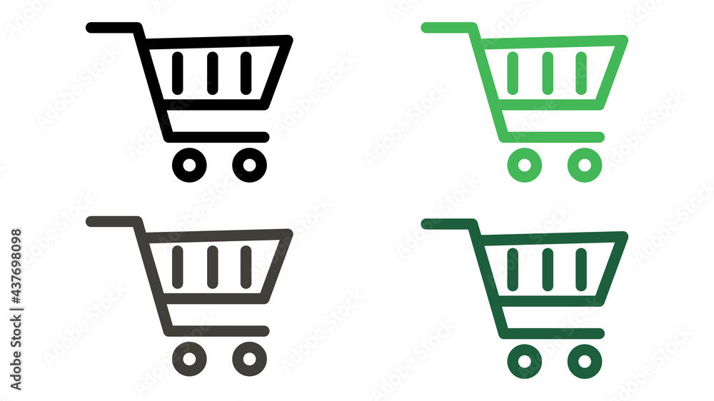 Set of shopping cart icons. Vector illustration isolated on white background Set of shopping cart icons. Vector illustration isolated on white background
