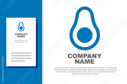 Blue Avocado fruit icon isolated on white background. Logo design template element. Vector