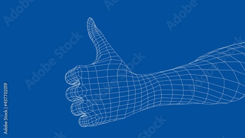 Thumb up hand sign. Vector