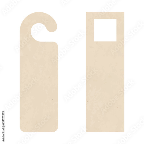 Craft paper Door hanger template isolated on white background.