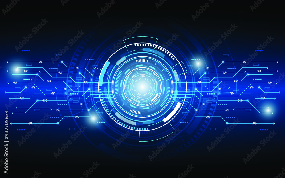 Abstract technology background Hi-tech communication concept on blue background. Modern technology vector illustration