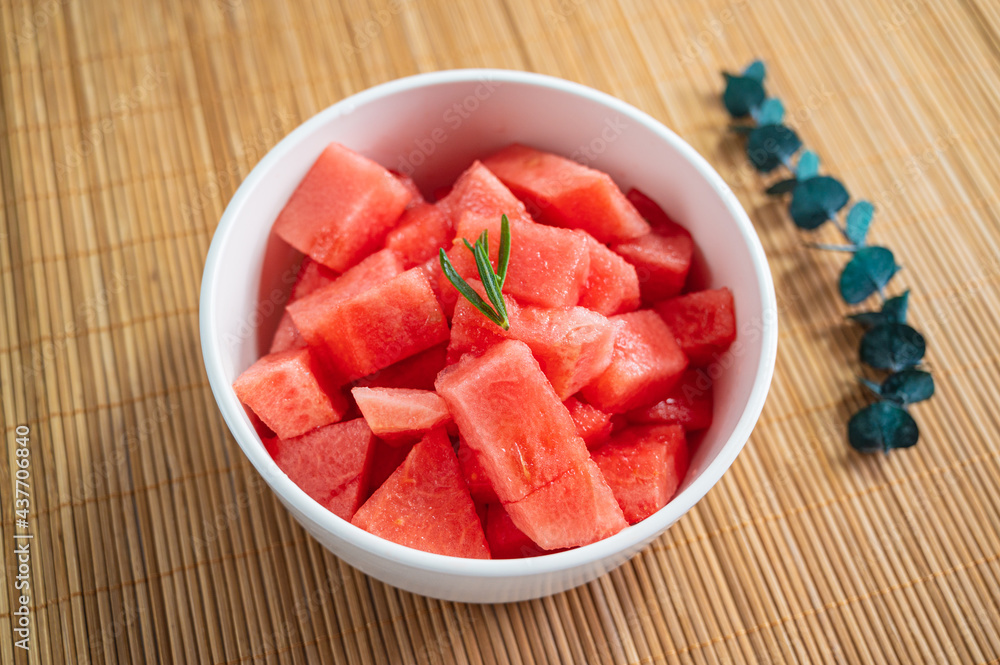 Red watermelon, watermelon slice, fresh fruit Red watermelon, watermelon slice, fresh fruit