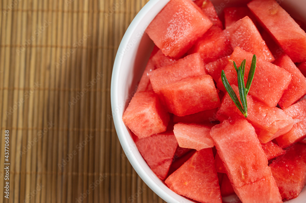 Red watermelon, watermelon slice, fresh fruit Red watermelon, watermelon slice, fresh fruit