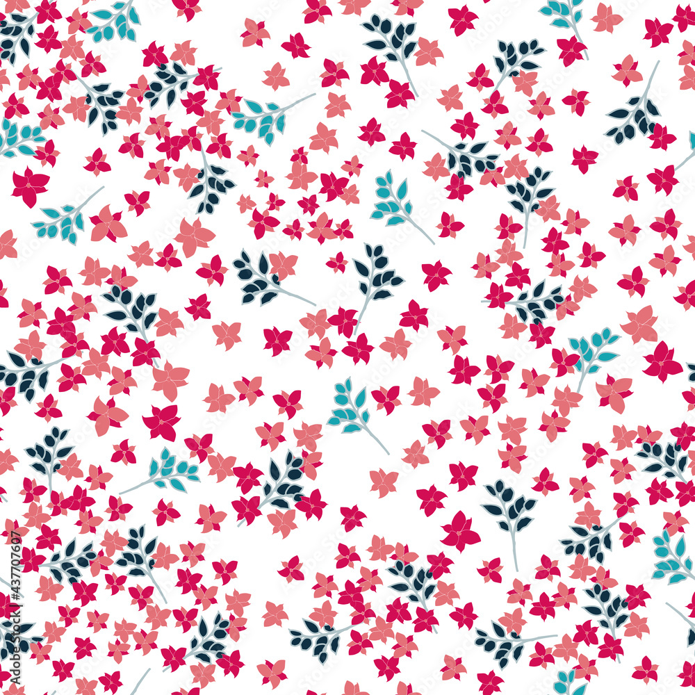 Liberty style loral style seamless vector pattern 