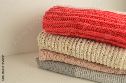 colorful woolen structure close up