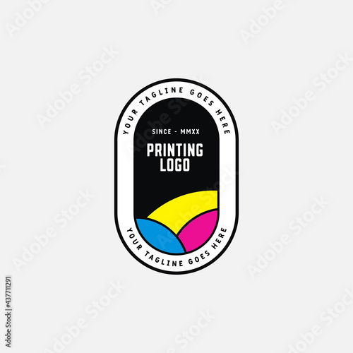 Digital print and printing logo design template. Vector illustration.