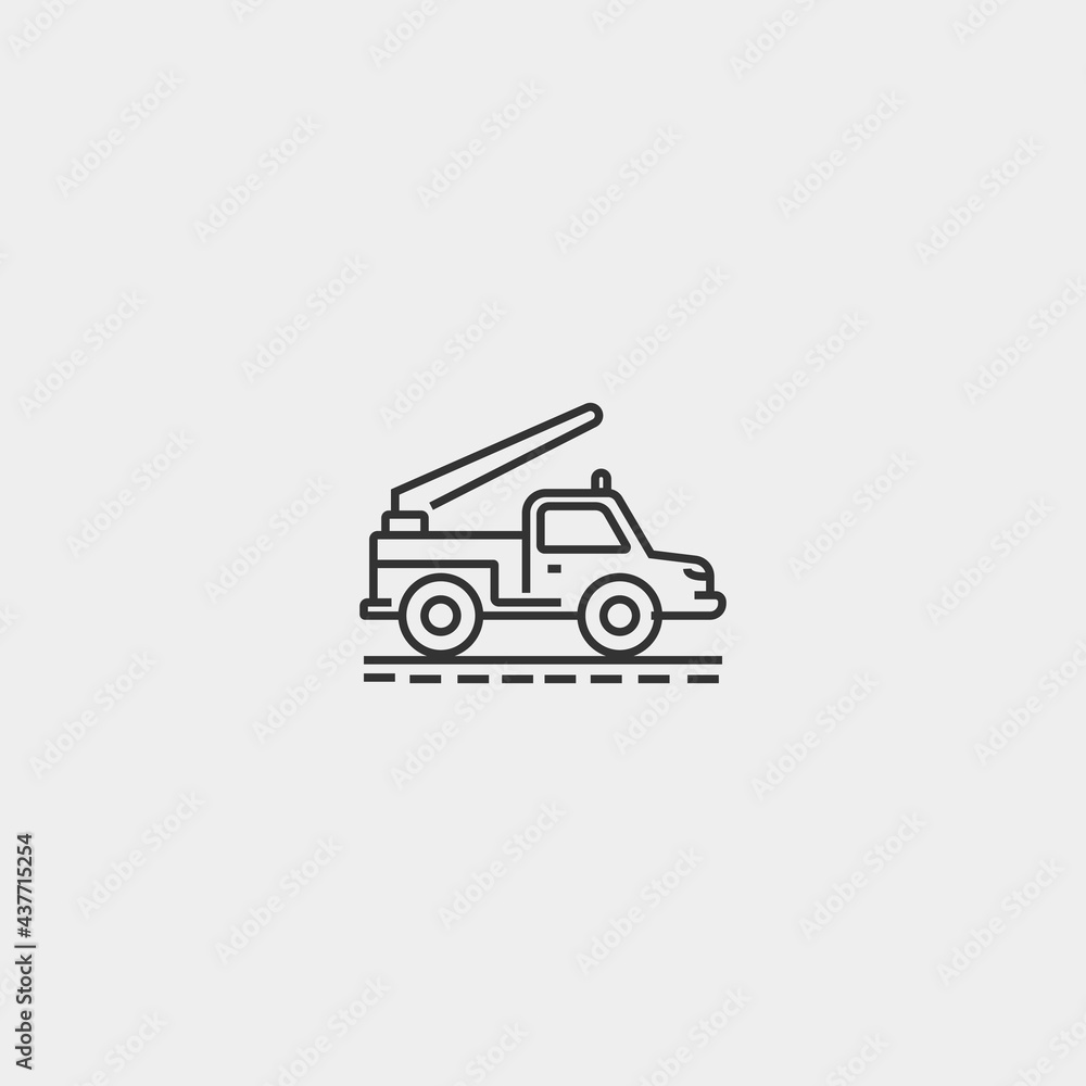 Construction vehicle vector icon illustration sign