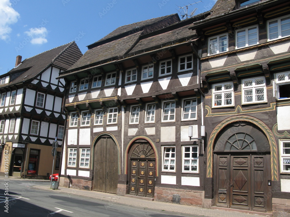 Fachwerkhäuser mit Schnitzereien in Einbeck
