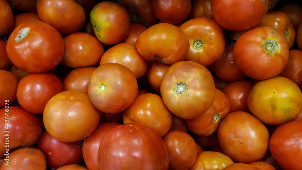 Fresh red tomatoes in the market