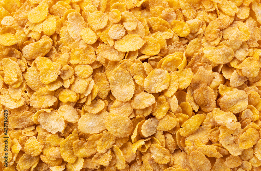 Cornflakes all over the screen. View from directly above. Cornflakes all over the screen. View from directly above.