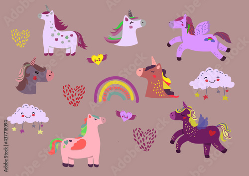 pattern with unicorns