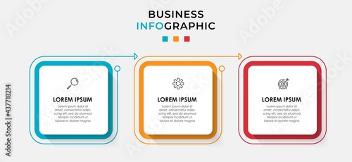 Vector Infographic label design business template with icons and 3 options or steps. Can be used for process diagram, presentations, workflow layout, banner, flow chart, info graph