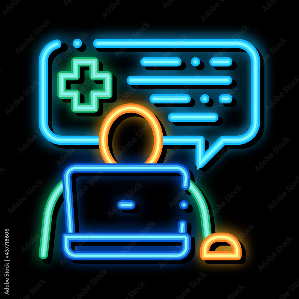 Online Diagnosis neon light sign vector. Glowing bright icon Online Diagnosis sign. transparent symbol illustration Online Diagnosis neon light sign vector. Glowing bright icon Online Diagnosis sign. transparent symbol illustration