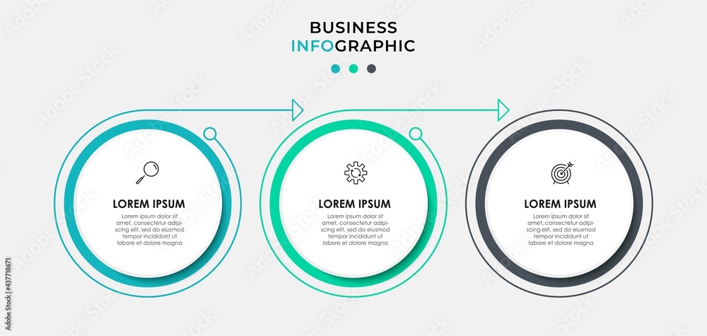 Vector Infographic label design business template with icons and 3 options or steps. Can be used for process diagram, presentations, workflow layout, banner, flow chart, info graph