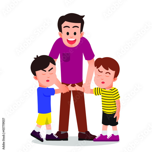a father tries to reconcile his two fighting children