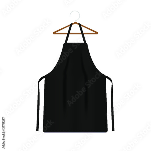Black apron 3d rendering isolated on a white background