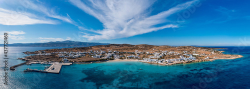 Greece, Pano Koufonisi small cyclades island, aerial drone panorama © Rawf8