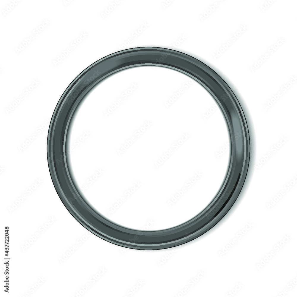 Realistic black picture round frame isolated on a white background. 3d illustration Realistic black picture round frame isolated on a white background. 3d illustration