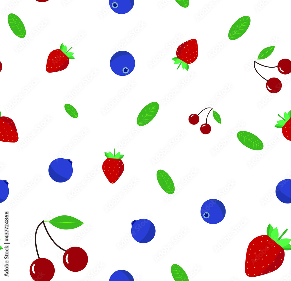 Vector illustration. Berry pattern for cool summer design. Suitable for packaging, textiles.
Vector illustration. Berry pattern for cool summer design. Suitable for packaging, textiles.