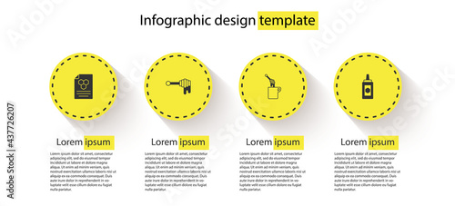 Set Honeycomb, dipper stick with honey, and Jar of. Business infographic template. Vector