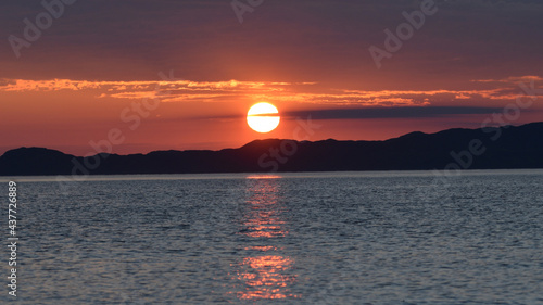 Sunset at Camasdarach Beach the Highlands of Scotland