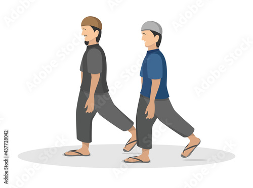 Father and Son walking hand in hand