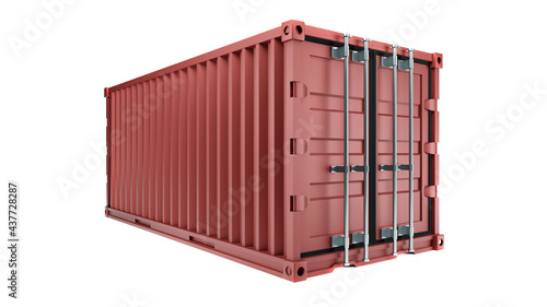Realistic 3d illustration of freight box container for shipping