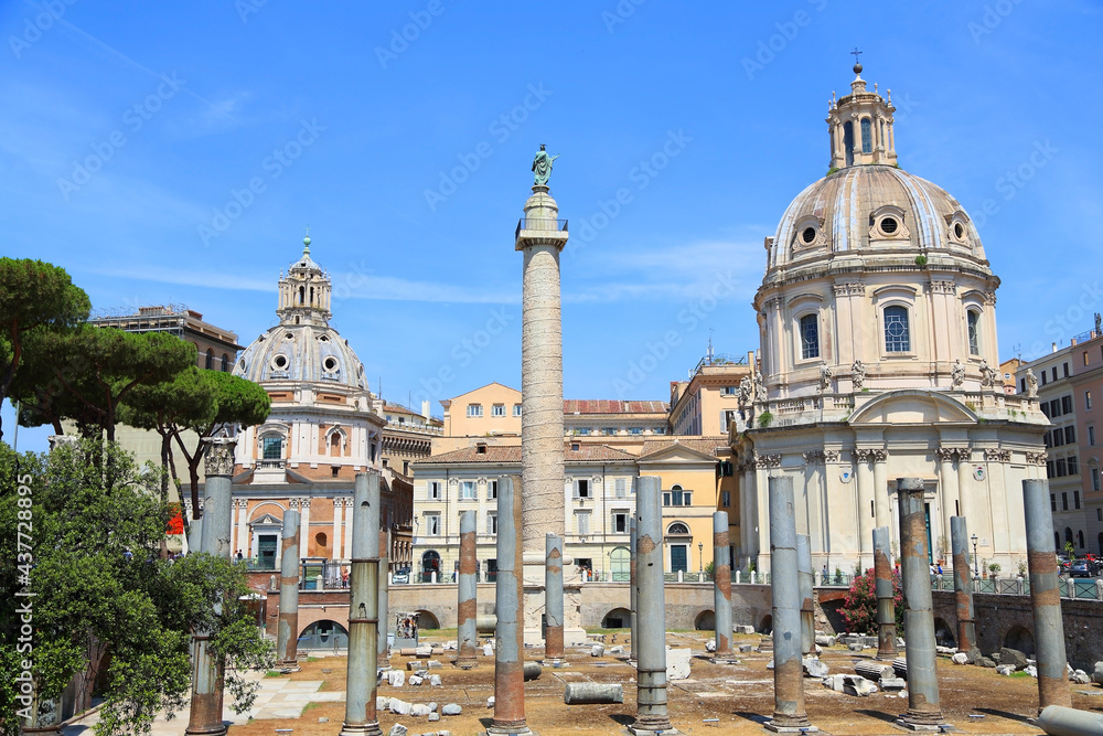 Trajan's Roman Forum. The architecture of ancient Rome. Italy