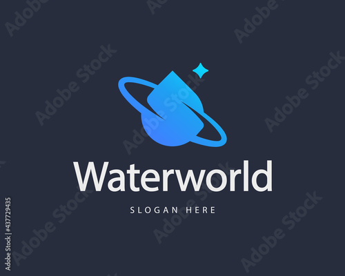 Abstract spin drop geometric colorful gradient logo design template. Minimalistic water, clean, moisture vector sign symbol mark logotype.