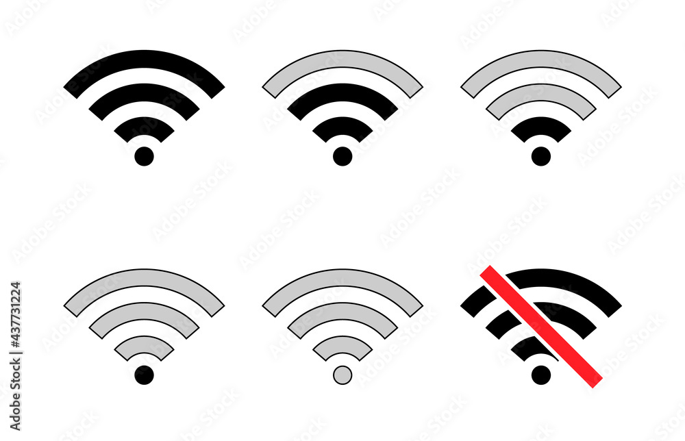 Set of Wi-fi internet symbol, wifi free signal vector illustration, wireless mobile icon, wi fi free Set of Wi-fi internet symbol, wifi free signal vector illustration, wireless mobile icon, wi fi free
