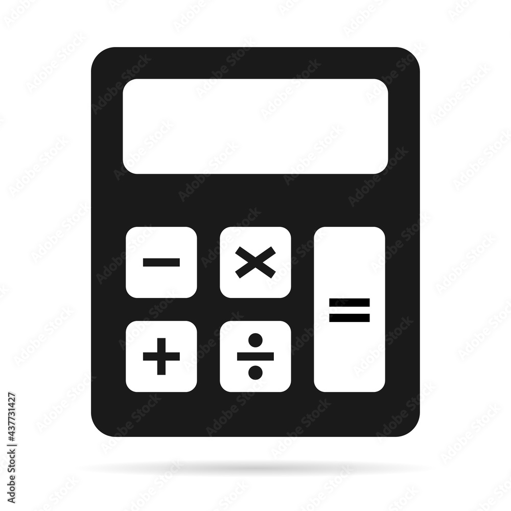 Calculator icon, mathematics web button vector illustration. Internet website finance technology design Calculator icon, mathematics web button vector illustration. Internet website finance technology design