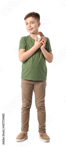 Cute little boy with chocol...