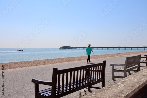 Morning stroll on Deal Promenade near Deal Pier