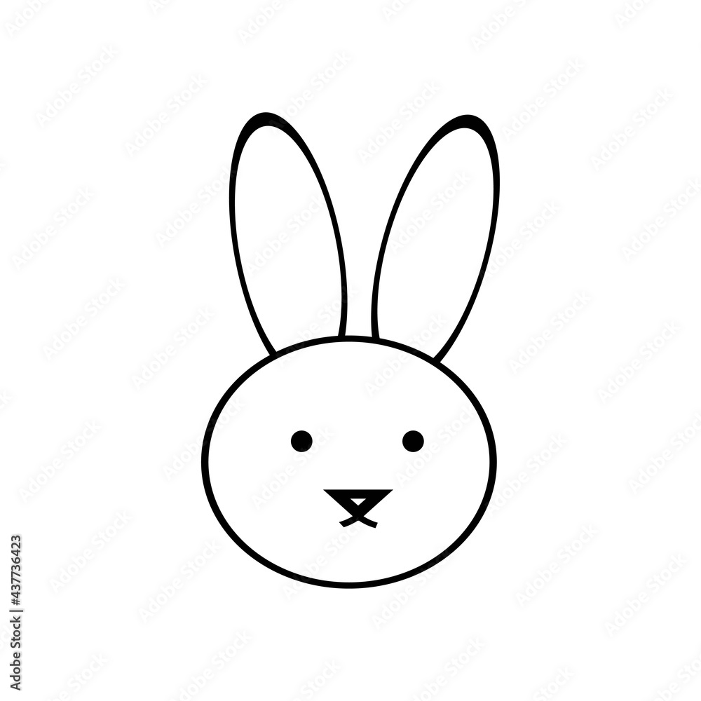 rabbit face isolated realistic vector. bunny rabbit head design rabbit face isolated realistic vector. bunny rabbit head design