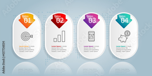 abstract tab bar horizontal infographics presentation