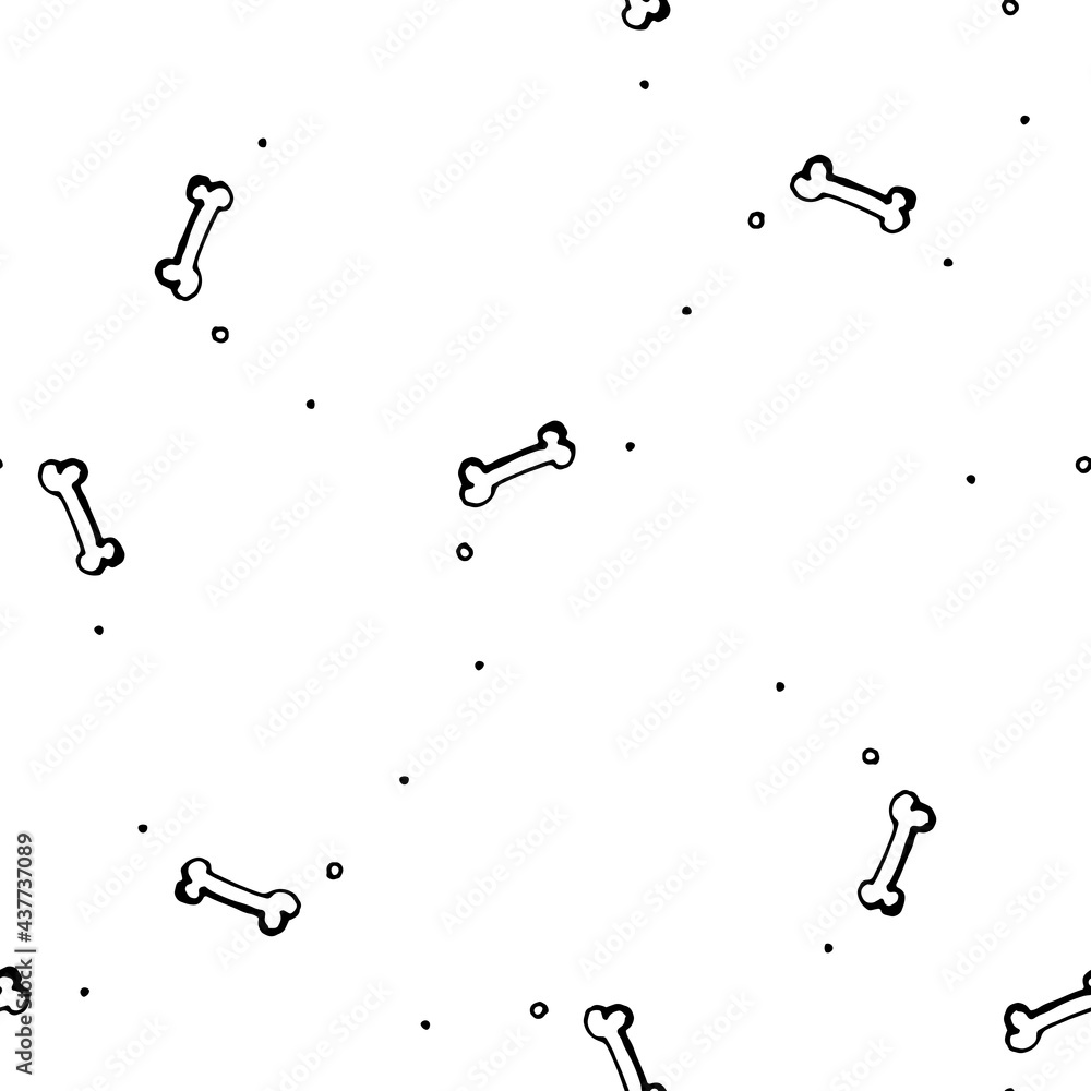 vector seamless pattern of small bones and dots randomly arranged .a pattern of small bones and dots of different sizes, hand-drawn in doodle style with a black line on a white background for the desi vector seamless pattern of small bones and dots randomly arranged .a pattern of small bones and dots of different sizes, hand-drawn in doodle style with a black line on a white background for the desi