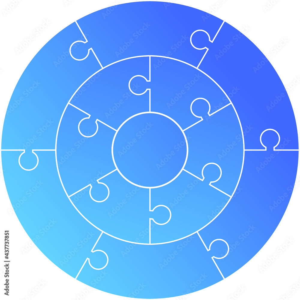 Round Puzzle icon. Puzzle circle jigsaw game figure vector image Round Puzzle icon. Puzzle circle jigsaw game figure vector image