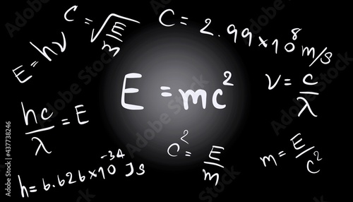 E=mc2 equation, physical equation, nuclear equation, Einstein  photo