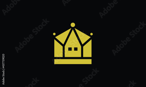 Real Estate home building  design  flat style vector isolated on black background illustration.