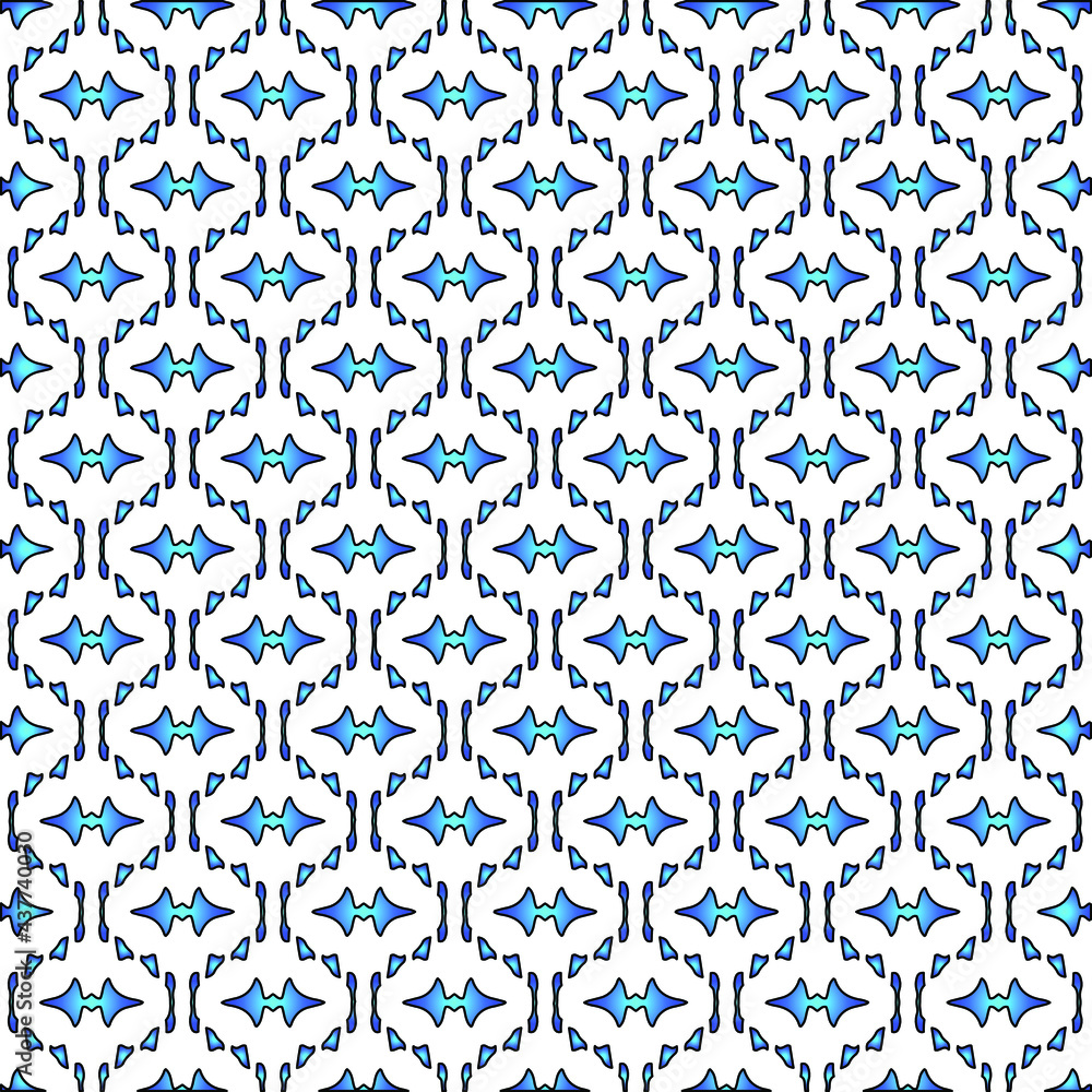 Geometric vector pattern with azure and blue gradient. simple ornament for wallpapers and backgrounds.