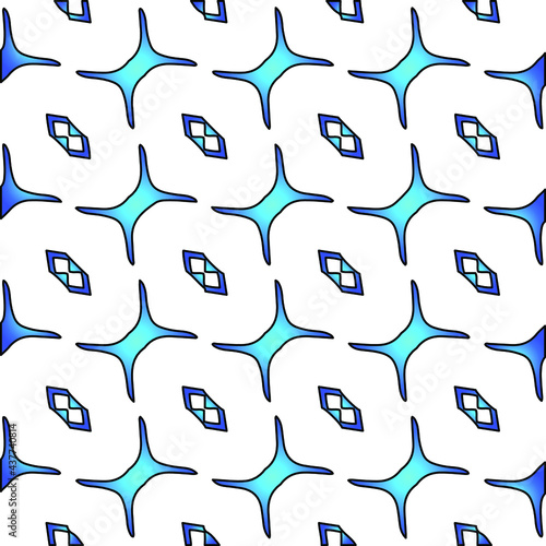 Geometric vector pattern with azure and blue gradient. simple ornament for wallpapers and backgrounds.