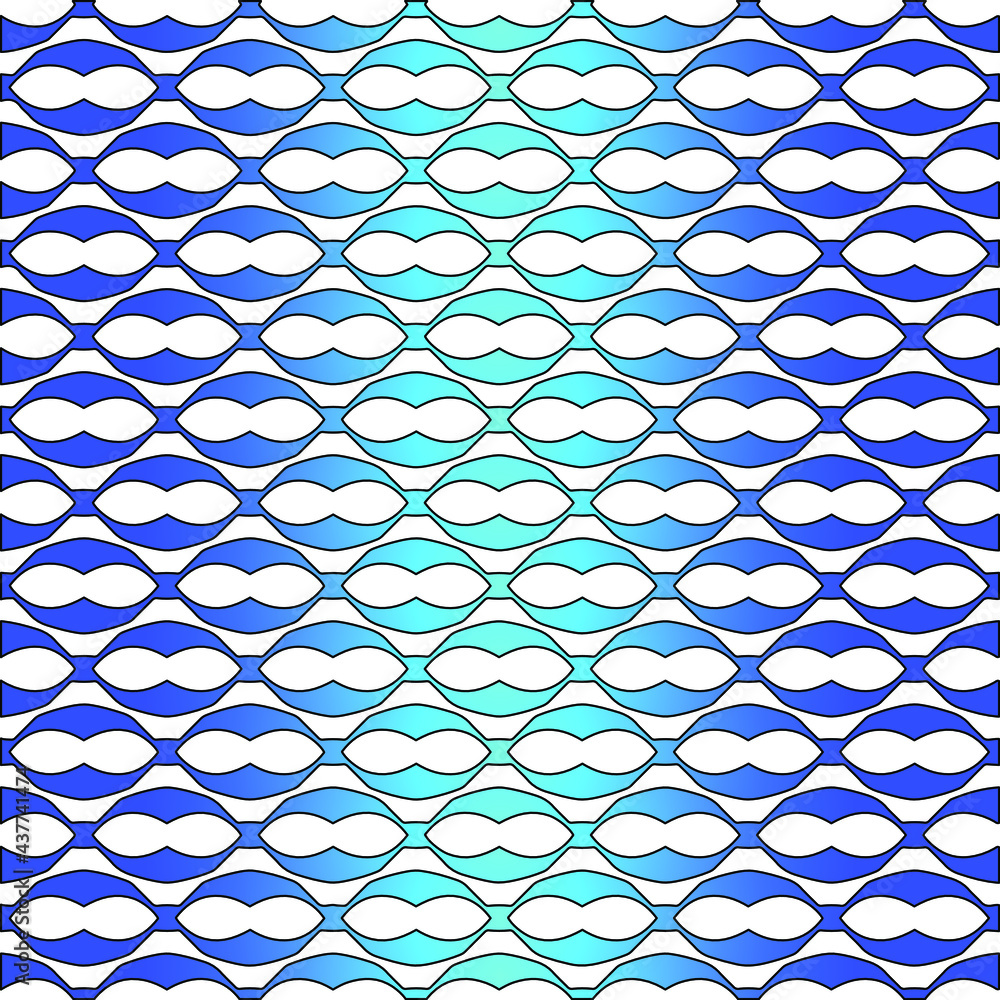 Naklejka premium Geometric vector pattern with azure and blue gradient. simple ornament for wallpapers and backgrounds.