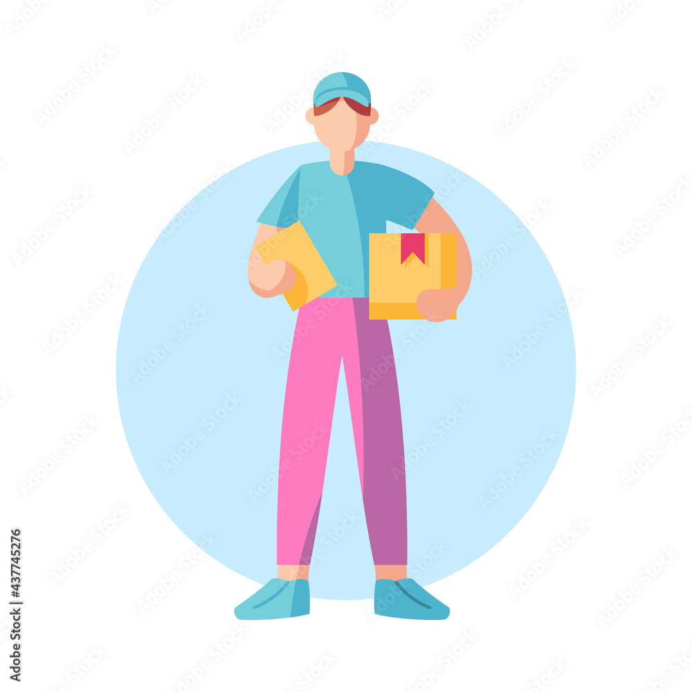 Isolated delivery boy with a package Vector illustration Isolated delivery boy with a package Vector illustration